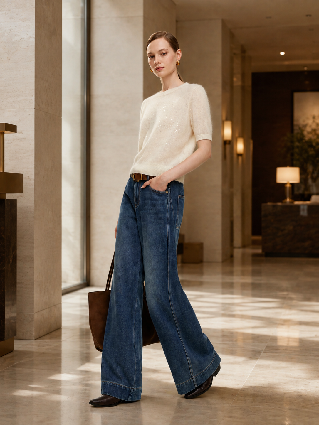 Margaux · Top de Lana Merino Manga Corta