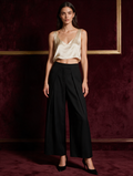 Giorgia · Pantalón Palazzo Plisado Talle Alto