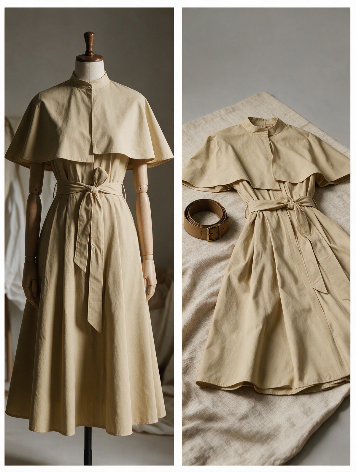 Francesca · Vestido Midi Estilo Gabardina