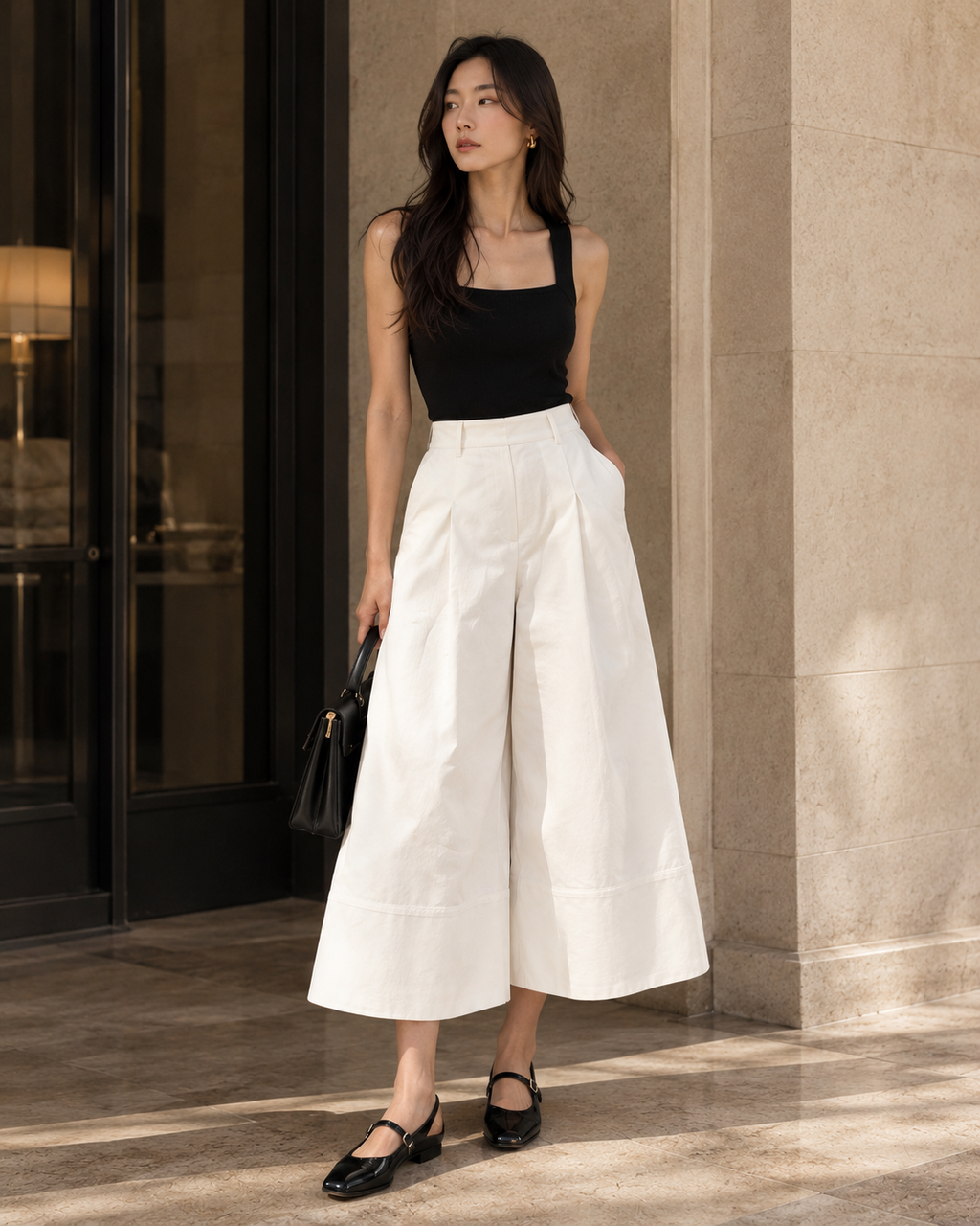 Louise · Pantalón Culotte Pierna Ancha