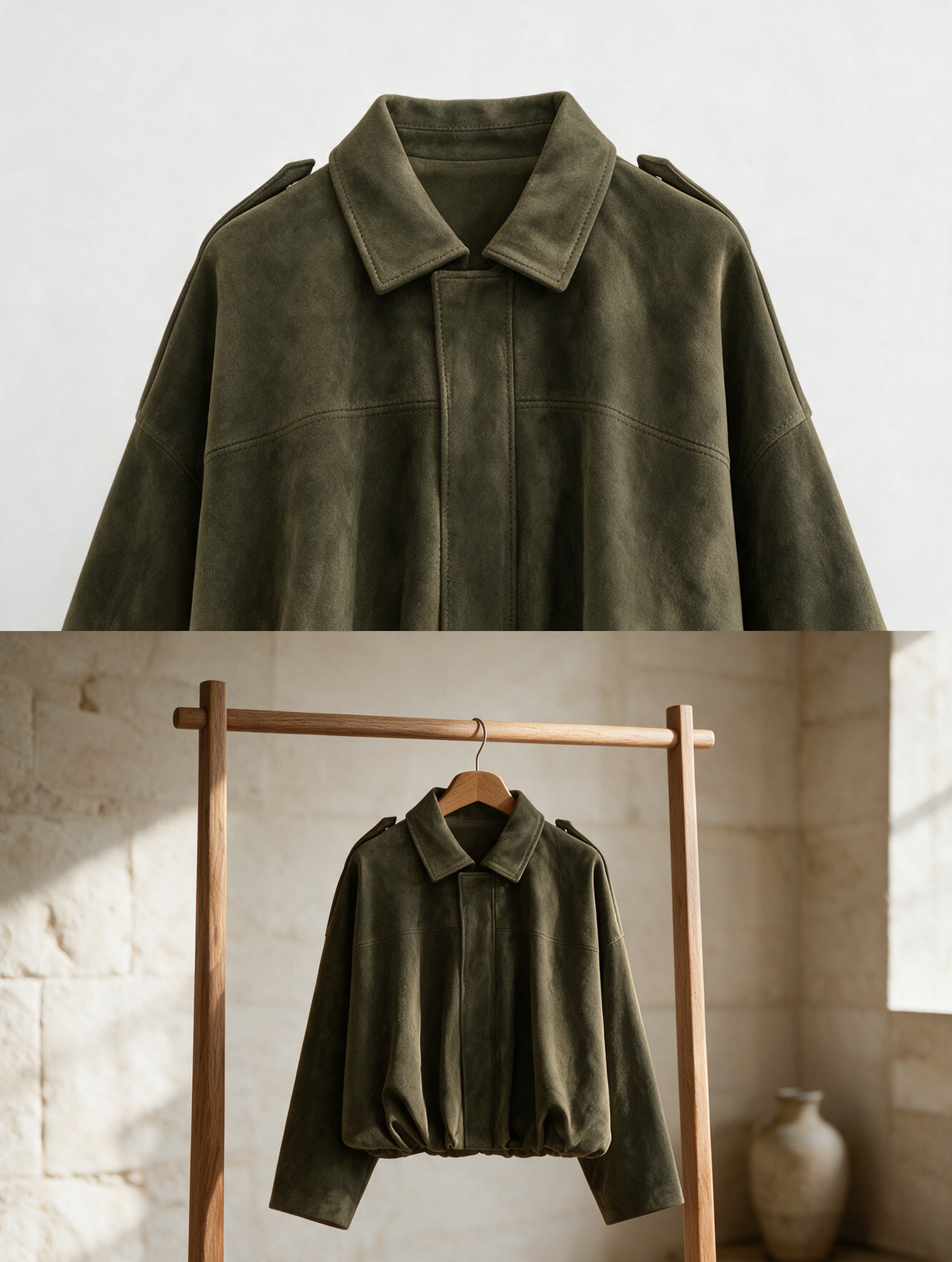 Sylvie · Chaqueta Bomber Oversize de Ante