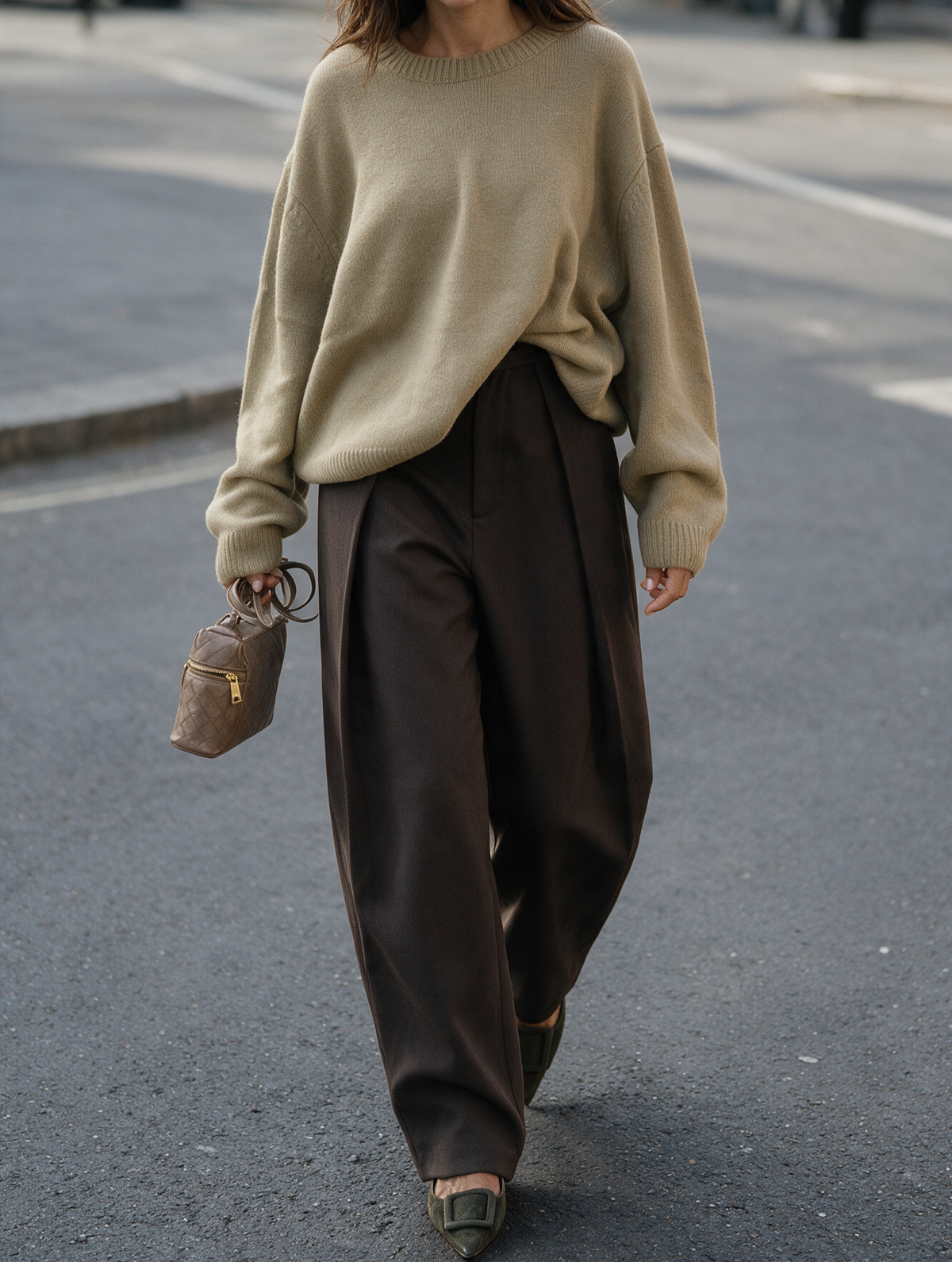 Giorgia · Pantalón Palazzo Plisado Talle Alto