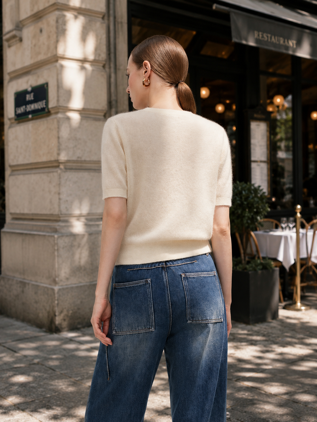 Margaux · Top de Lana Merino Manga Corta