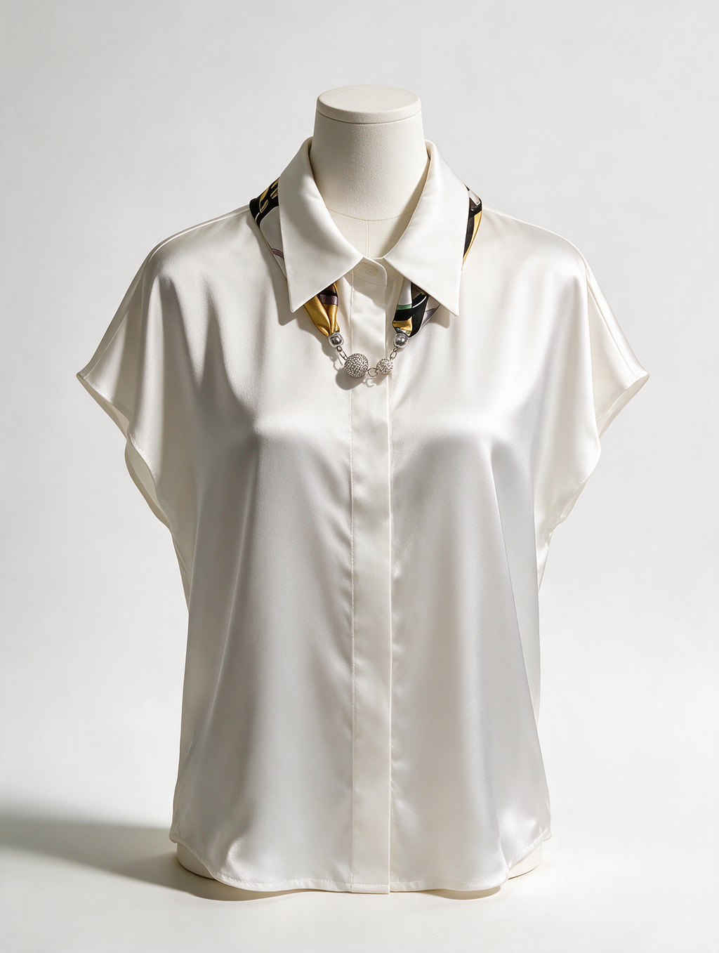 Séraphine · Blusa de Gasa con Cuello Camisero