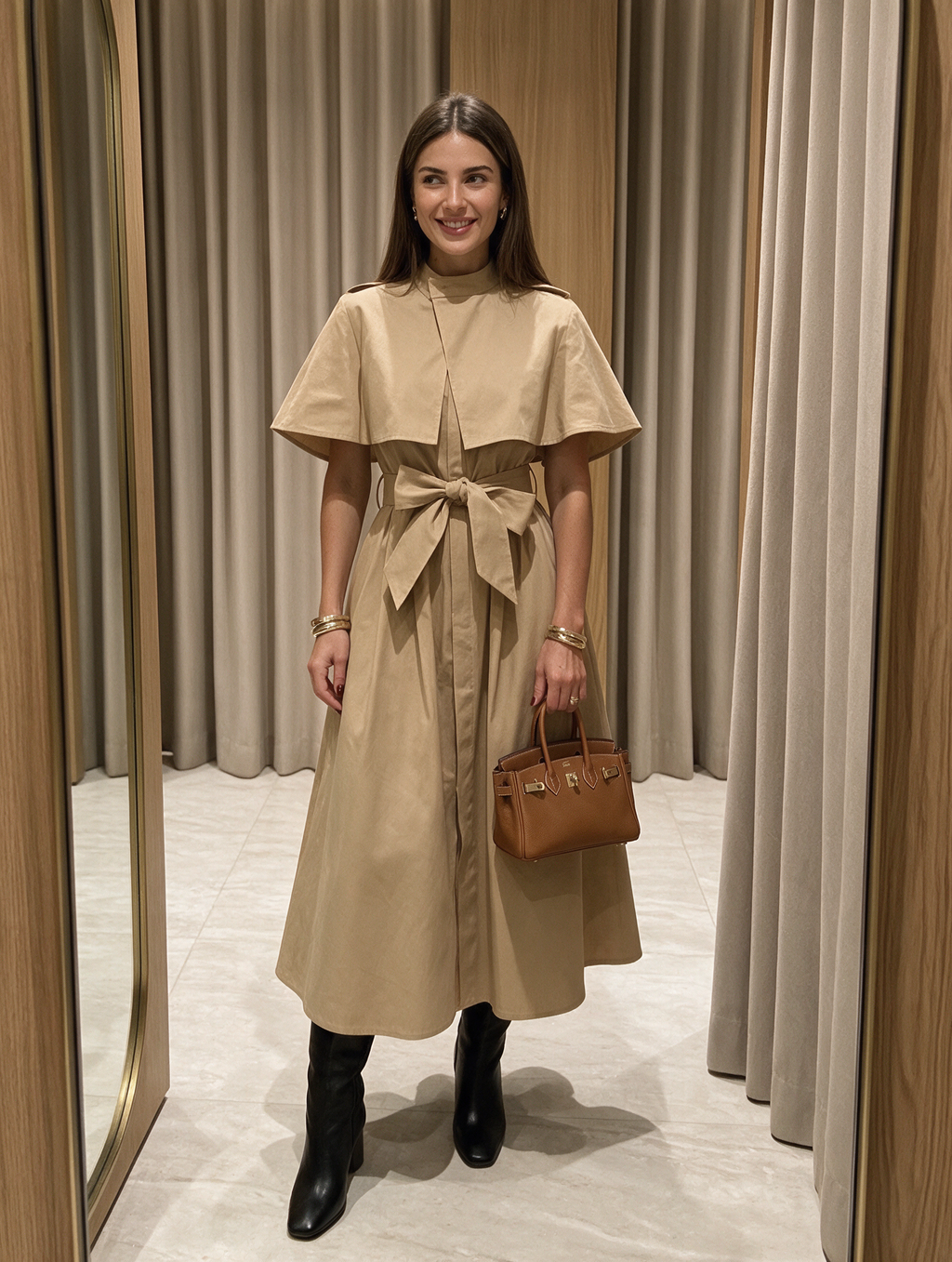 Francesca · Vestido Midi Estilo Gabardina