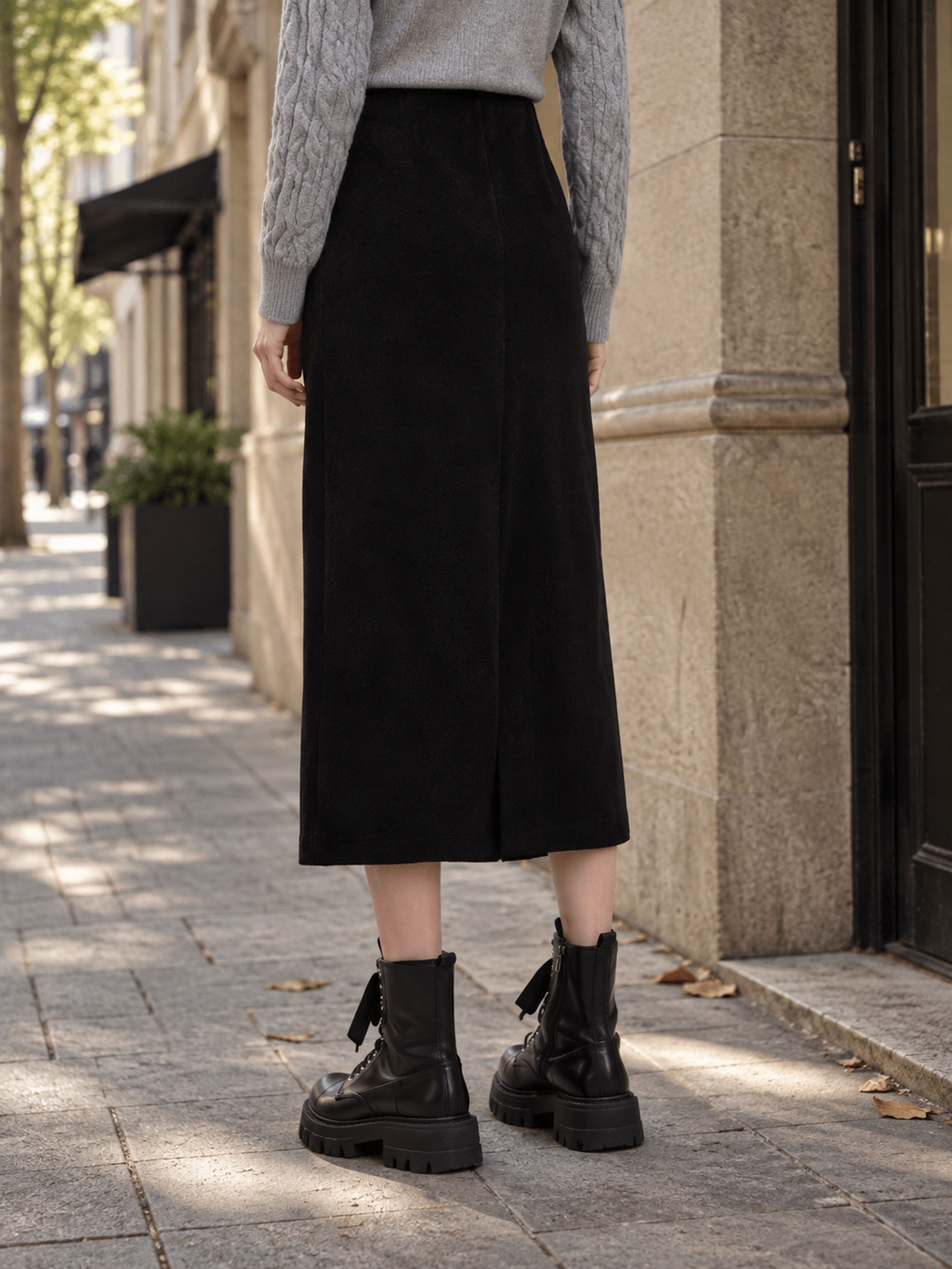 Vittoria · Falda Midi de Paño con Abertura