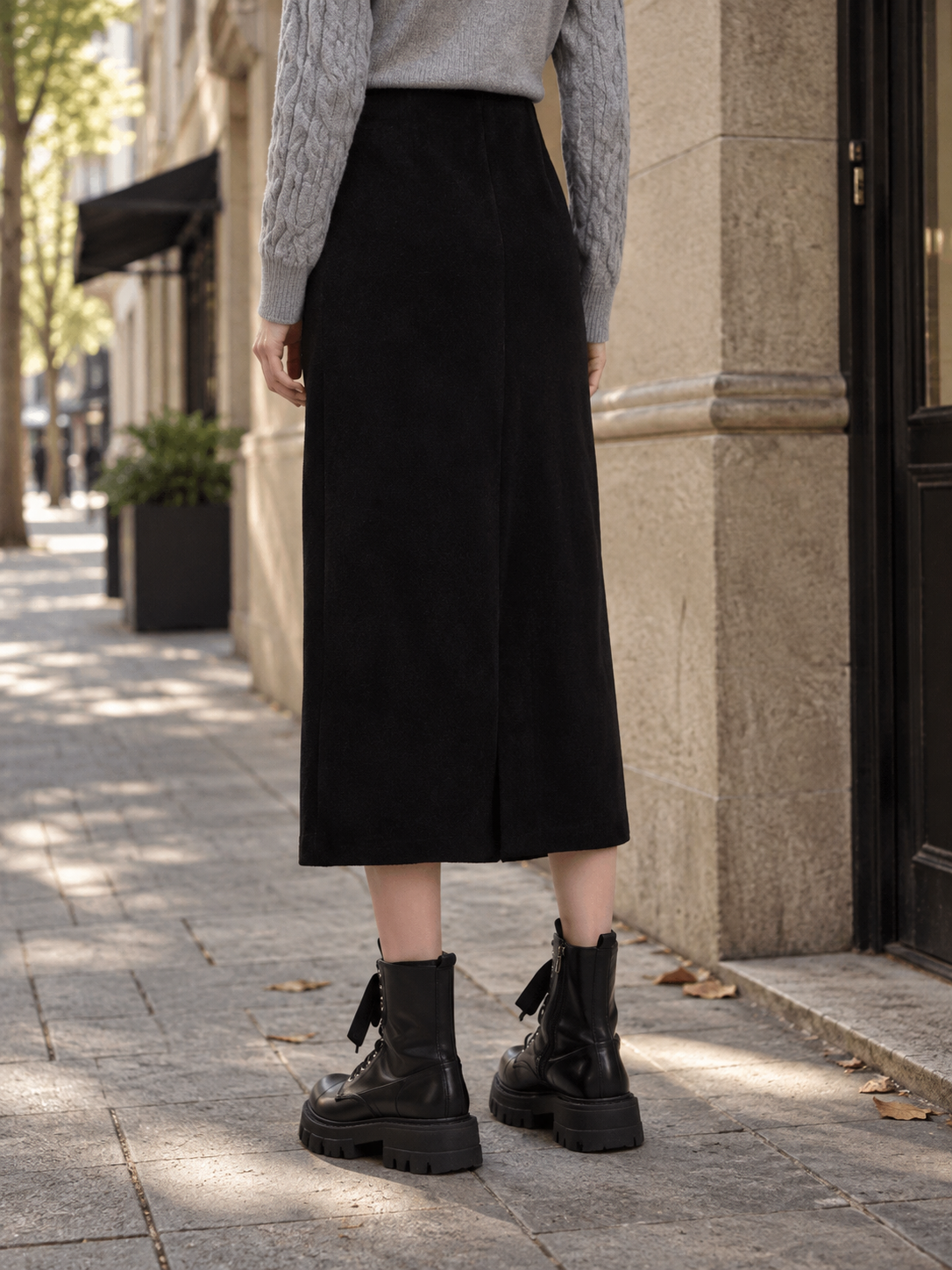 Vittoria · Falda Midi de Paño con Abertura