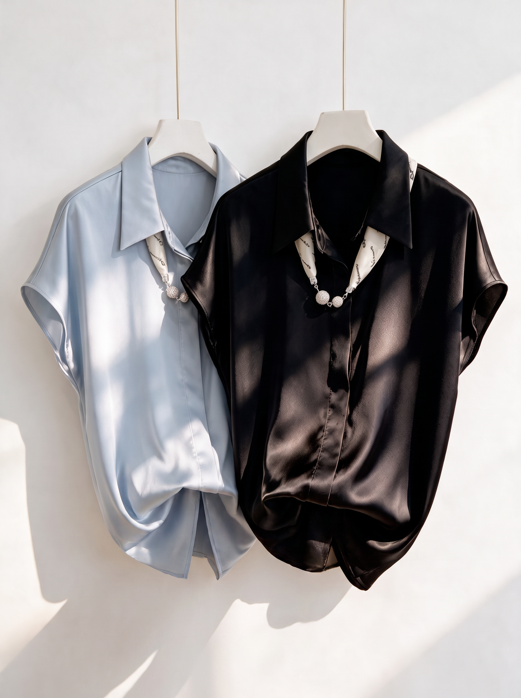 Séraphine · Blusa de Gasa con Cuello Camisero