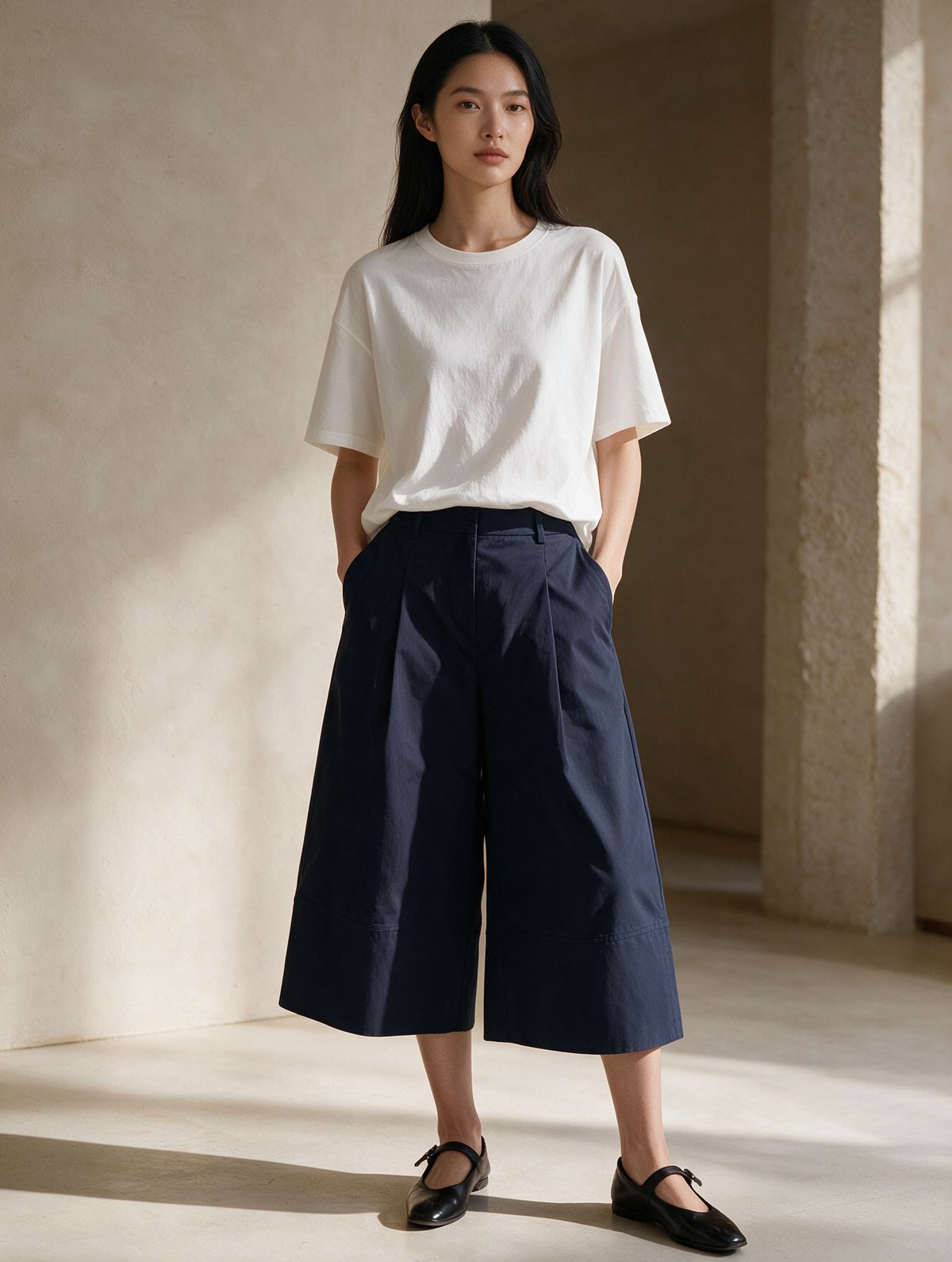 Louise · Pantalón Culotte Pierna Ancha