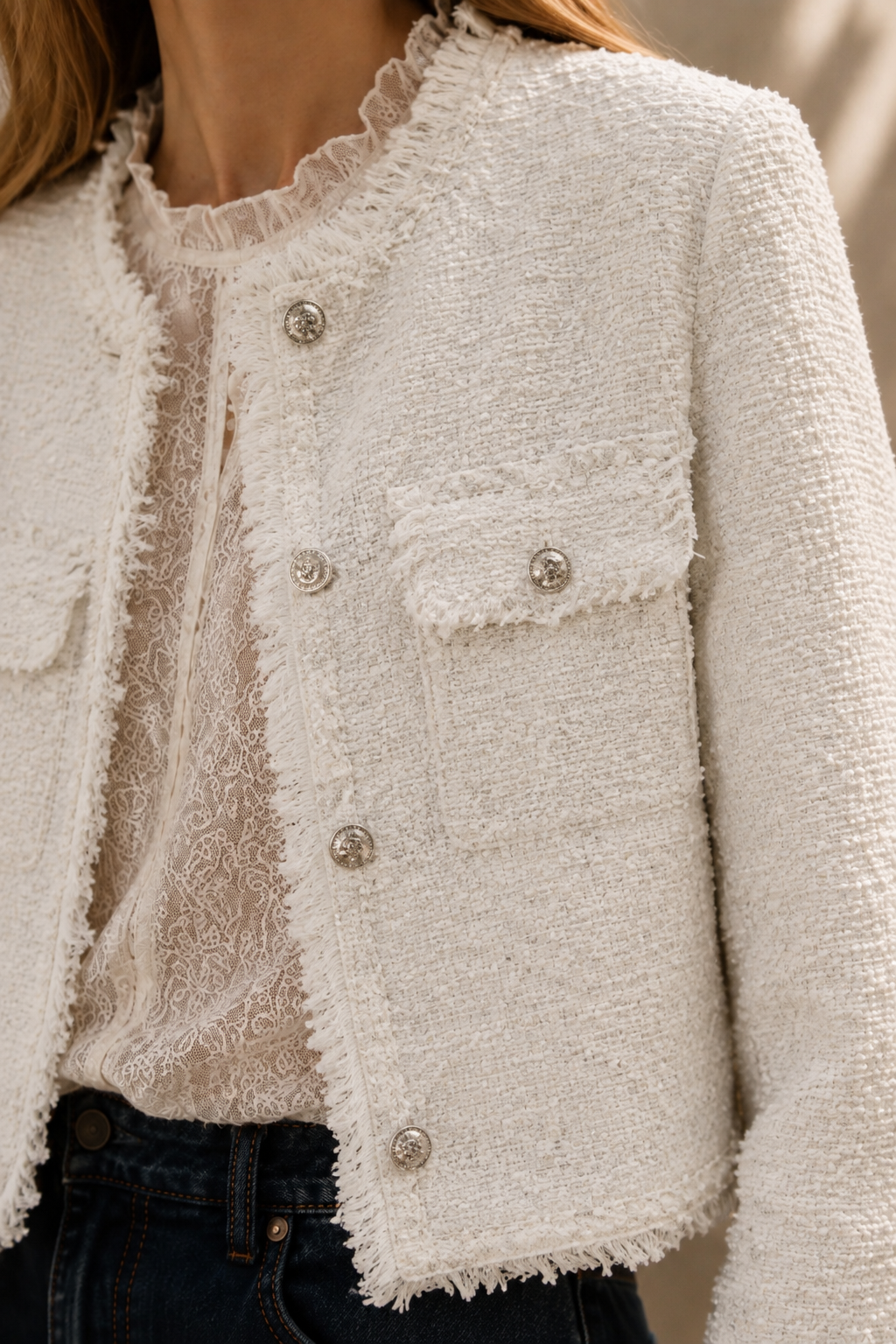 Colette · Chaqueta Cropped de Tweed