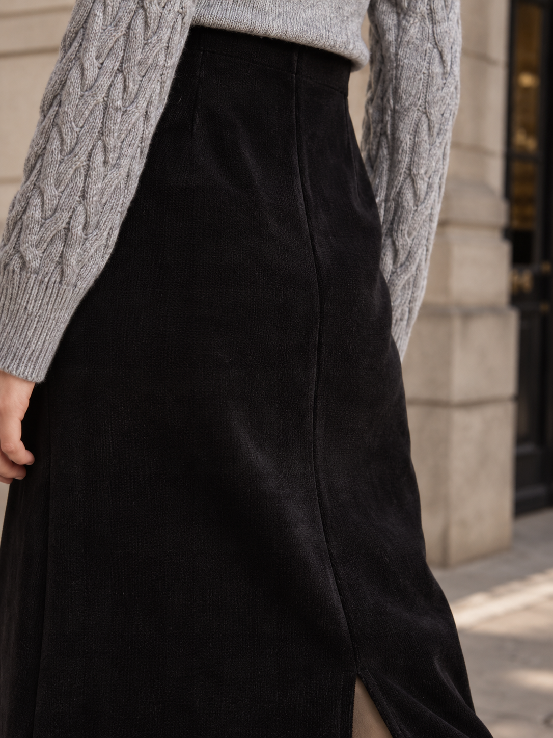 Vittoria · Falda Midi de Paño con Abertura